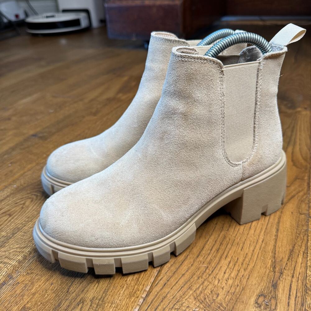 Steve Madden Howler Chelsea Boots, Sand Suede, Women's Sz 7 Shoes